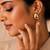 Metallic gold high polish huggie hoops earrings