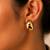 Metallic gold high polish huggie hoops earrings