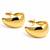 Metallic gold high polish huggie hoops earrings