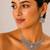 Silver plated bridal necklace set with maang tikka