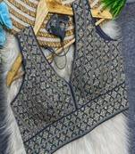 Grey heavy embroidered silk readymade saree blouse for women | designer sequin work bridal blouse