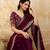 Maroon Satin Embroidery Sequence Work Saree with Unstitch Blouse Piece For Women