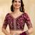 Maroon Satin Embroidery Sequence Work Saree with Unstitch Blouse Piece For Women