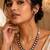 Silver black kundan stone necklace set