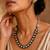 Silver black kundan stone necklace set