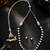 Silver black kundan stone necklace set