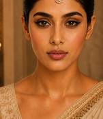 Gold pearl chain kundan teardrop maang tikka