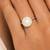 Silver metallic opal white pearl adjustable ring