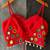 Red real mirror work cotton blouse for women | designer sleeveless back open navratri garba