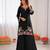 Black reyon satin thread work plazzo suit
