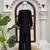 Black reyon satin thread work plazzo suit