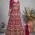 Rani pink  georgette embroidered anarkali gown with chinon dupatta