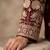 Rani pink  georgette embroidered anarkali gown with chinon dupatta
