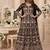Black  georgette embroidered anarkali gown with chinon dupatta
