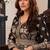 Black  georgette embroidered anarkali gown with chinon dupatta
