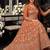 Orange  georgette embroidered anarkali gown with chinon dupatta