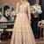 Cream  georgette embroidered anarkali gown with chinon dupatta
