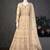 Cream  georgette embroidered anarkali gown with chinon dupatta