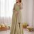 Olive green georgette thread with sequence plazzo suit