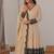 Cream georgette thread embroidered plazzo suit