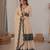 Cream georgette thread embroidered plazzo suit