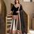 Elegant black sharara suit with heavy embroidered border dupatta