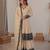 Cream georgette thread embroidered plazzo suit