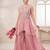Elegant pink sequins embroidered peplum kurti with palazzo set