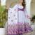 Lavender floral print anarkali suit with matching dupatta