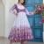 Lavender floral print anarkali suit with matching dupatta