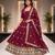 Elegant maroon flared anarkali dress with heavy border dupatta