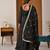 Black embroidered sharara suit set for women