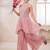 Elegant pink sequins embroidered peplum kurti with palazzo set
