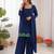 Blue american silk thread with sequence farshi plazzo suit