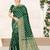 Dark Green woven banarasi silk blend saree with blouse