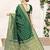 Dark Green woven banarasi silk blend saree with blouse