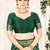 Dark Green woven banarasi silk blend saree with blouse