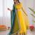 Yellow net thread with sequence lehenga style anarkali suit