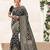 Black women's banarasi silk saree with unstitched blouse piece
