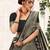 Black women's banarasi silk saree with unstitched blouse piece