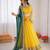 Yellow net thread with sequence lehenga style anarkali suit