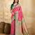 Pink Jacquard Silk Rich Woven Zari Border With Traditional Paisley Design Saree For Women