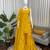 Yellow chinon silk threadd work sharara suit