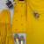 Yellow chinon silk threadd work sharara suit