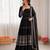 Black fendy silk thread with sequence anarkali suit
