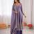 Lavender fendy silk thread with sequence anarkali suit