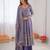 Lavender fendy silk thread with sequence anarkali suit