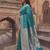 Aqua blue art silk saree with blouse piece