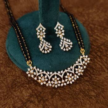 Elegant Gold Plated Black Bead Mangalsutra for Women 1