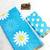 Sky blue linen gold piping digital print saree with blouse piece
